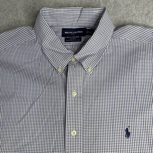 Ralph Lauren Golf Blake Short Sleeve Button Down Shirt Blue Check Men's 2XL - Picture 1 of 8